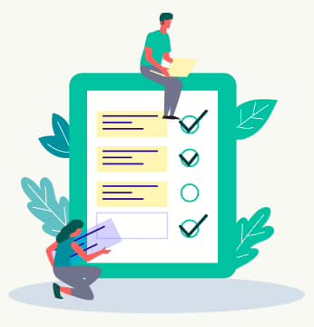 Illustration of a checklist representing project planning and task completion